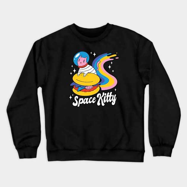 Space Kitty Outer Space Crewneck Sweatshirt by JFDesign123